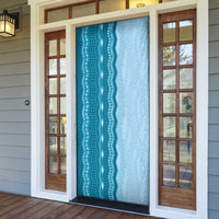 Vintage Cobalt Blue Hawaiian Traditional Kapa Mix Flowers Lei Door Cover LT7 - Polynesian Pride