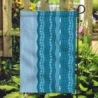 Vintage Cobalt Blue Hawaiian Traditional Kapa Mix Flowers Lei Garden Flag LT7 Garden Flag Cobalt Blue - Polynesian Pride