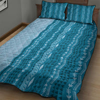 Vintage Cobalt Blue Hawaiian Traditional Kapa Mix Flowers Lei Quilt Bed Set LT7 - Polynesian Pride