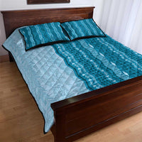 Vintage Cobalt Blue Hawaiian Traditional Kapa Mix Flowers Lei Quilt Bed Set LT7 - Polynesian Pride