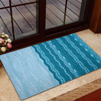 Vintage Cobalt Blue Hawaiian Traditional Kapa Mix Flowers Lei Rubber Doormat LT7 - Polynesian Pride