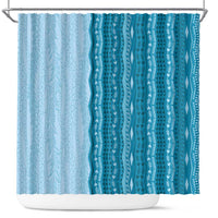 Vintage Cobalt Blue Hawaiian Traditional Kapa Mix Flowers Lei Shower Curtain LT7 Cobalt Blue - Polynesian Pride