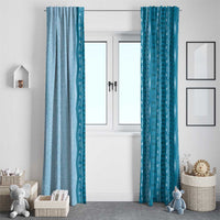 Vintage Cobalt Blue Hawaiian Traditional Kapa Mix Flowers Lei Window Curtain LT7 - Polynesian Pride