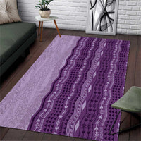 Vintage Violet Hawaiian Traditional Kapa Mix Flowers Lei Area Rug LT7 Violet - Polynesian Pride