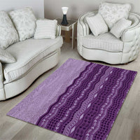Vintage Violet Hawaiian Traditional Kapa Mix Flowers Lei Area Rug LT7 - Polynesian Pride