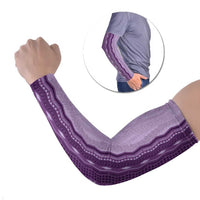 Vintage Violet Hawaiian Traditional Kapa Mix Flowers Lei Arm Sleeves LT7 Set of 2 Violet - Polynesian Pride