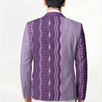 Vintage Violet Hawaiian Traditional Kapa Mix Flowers Lei Blazer LT7 - Polynesian Pride
