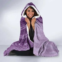Vintage Violet Hawaiian Traditional Kapa Mix Flowers Lei Hooded Blanket LT7 - Polynesian Pride