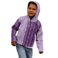 Vintage Violet Hawaiian Traditional Kapa Mix Flowers Lei Kid Hoodie LT7 - Polynesian Pride