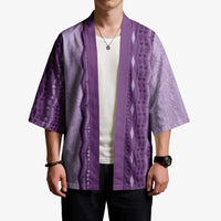 Vintage Violet Hawaiian Traditional Kapa Mix Flowers Lei Kimono LT7 - Polynesian Pride