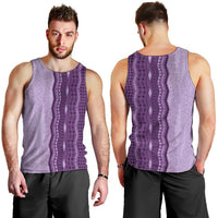 Vintage Violet Hawaiian Traditional Kapa Mix Flowers Lei Men Tank Top LT7 - Polynesian Pride
