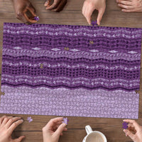 Vintage Violet Hawaiian Traditional Kapa Mix Flowers Lei Puzzle LT7 - Polynesian Pride