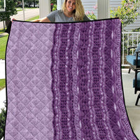 Vintage Violet Hawaiian Traditional Kapa Mix Flowers Lei Quilt LT7 Violet - Polynesian Pride