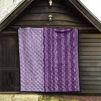 Vintage Violet Hawaiian Traditional Kapa Mix Flowers Lei Quilt LT7 - Polynesian Pride