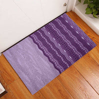 Vintage Violet Hawaiian Traditional Kapa Mix Flowers Lei Rubber Doormat LT7 - Polynesian Pride