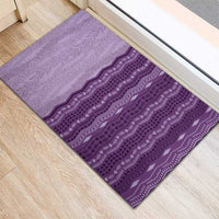Vintage Violet Hawaiian Traditional Kapa Mix Flowers Lei Rubber Doormat LT7 - Polynesian Pride