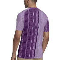 Vintage Violet Hawaiian Traditional Kapa Mix Flowers Lei Rugby Jersey LT7 - Polynesian Pride