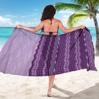 Vintage Violet Hawaiian Traditional Kapa Mix Flowers Lei Sarong LT7 - Polynesian Pride