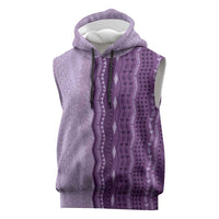 Vintage Violet Hawaiian Traditional Kapa Mix Flowers Lei Sleeveless Hoodie