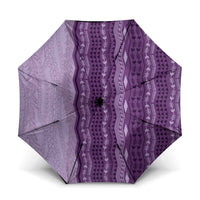 Vintage Violet Hawaiian Traditional Kapa Mix Flowers Lei Umbrella LT7 One Size Folded 11.42 inch Opened Diameter 37.4 inch Violet - Polynesian Pride