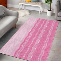 Vintage Pink Hawaiian Traditional Kapa Mix Flowers Lei Area Rug LT7 - Polynesian Pride
