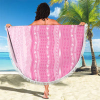 Vintage Pink Hawaiian Traditional Kapa Mix Flowers Lei Beach Blanket LT7 - Polynesian Pride