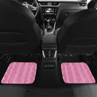Vintage Pink Hawaiian Traditional Kapa Mix Flowers Lei Car Mats LT7 Set 2pcs - Back Pink - Polynesian Pride