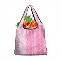 Vintage Pink Hawaiian Traditional Kapa Mix Flowers Lei Grocery Bag LT7 1-pack One Size Pink - Polynesian Pride