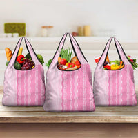 Vintage Pink Hawaiian Traditional Kapa Mix Flowers Lei Grocery Bag LT7 3-pack One Size Pink - Polynesian Pride