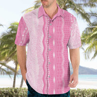 Vintage Pink Hawaiian Traditional Kapa Mix Flowers Lei Hawaiian Shirt LT7 - Polynesian Pride