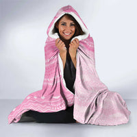 Vintage Pink Hawaiian Traditional Kapa Mix Flowers Lei Hooded Blanket LT7 - Polynesian Pride