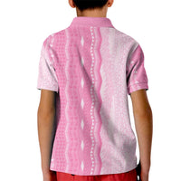 Vintage Pink Hawaiian Traditional Kapa Mix Flowers Lei Kid Polo Shirt LT7 - Polynesian Pride