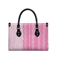 Vintage Pink Hawaiian Traditional Kapa Mix Flowers Lei Leather Bag LT7 - Polynesian Pride