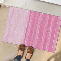 Vintage Pink Hawaiian Traditional Kapa Mix Flowers Lei Rubber Doormat LT7 - Polynesian Pride