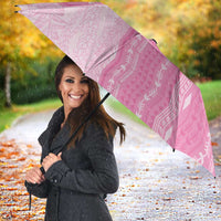 Vintage Pink Hawaiian Traditional Kapa Mix Flowers Lei Umbrella LT7 - Polynesian Pride