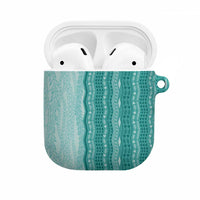 Vintage Teal Hawaiian Traditional Kapa Mix Flowers Lei AirPods Case