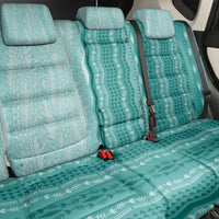 Vintage Teal Hawaiian Traditional Kapa Mix Flowers Lei Back Car Seat Cover LT7 - Polynesian Pride