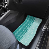 Vintage Teal Hawaiian Traditional Kapa Mix Flowers Lei Car Mats LT7 - Polynesian Pride