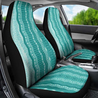Vintage Teal Hawaiian Traditional Kapa Mix Flowers Lei Car Seat Cover LT7 - Polynesian Pride