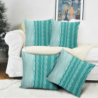 Vintage Teal Hawaiian Traditional Kapa Mix Flowers Lei Pillow Cover LT7 - Polynesian Pride