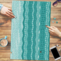 Vintage Teal Hawaiian Traditional Kapa Mix Flowers Lei Puzzle LT7 Teal - Polynesian Pride