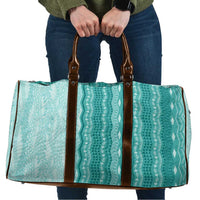 Vintage Teal Hawaiian Traditional Kapa Mix Flowers Lei Travel Bag LT7 Teal - Polynesian Pride