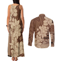 Samoa Women's Day Couples Matching Tank Maxi Dress and Long Sleeve Button Shirt Tiale Flower Mix Siapo Tapa LT7 - Polynesian Pride
