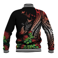 Aloha Hawaii Manta Rays Baseball Jacket Red Ohia Lehua LT7 - Polynesian Pride