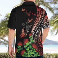 Aloha Hawaii Manta Rays Hawaiian Shirt Red Ohia Lehua