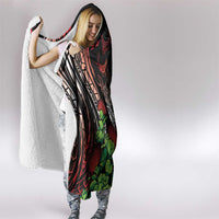 Aloha Hawaii Manta Rays Hooded Blanket Red Ohia Lehua LT7 - Polynesian Pride