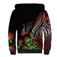 Aloha Hawaii Manta Rays Sherpa Hoodie Red Ohia Lehua LT7 - Polynesian Pride