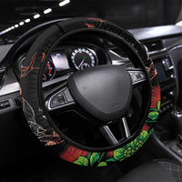 Aloha Hawaii Manta Rays Steering Wheel Cover Red Ohia Lehua LT7 Universal Fit Red - Polynesian Pride