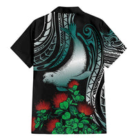 Aloha Hawaii Monk Seal Family Matching Mermaid Dress and Hawaiian Shirt Mix Ohia Lehua