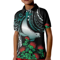 Aloha Hawaii Monk Seal Kid Polo Shirt Mix Ohia Lehua
